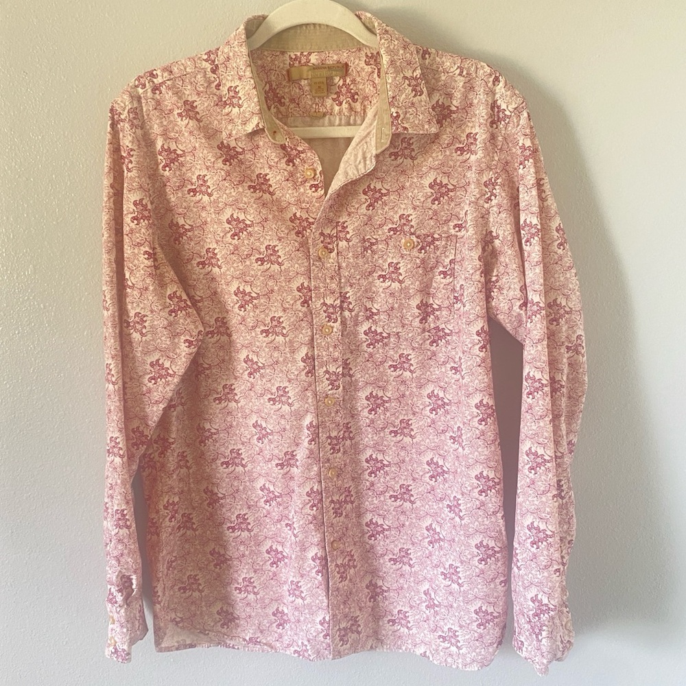 Banana Republic heritage women’s pink floral button up 100% cotton boho western